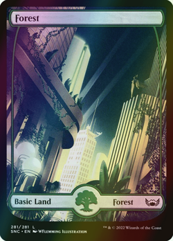 MTG Forest (281) Full Art Foil ** Streets of New Capenna ** English (NM) - Image 3
