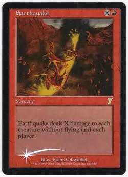 Earthquake 2001 MTG Core Set 7th Edition FOIL Red Rare Sorcery NM AZ1 - Image 1