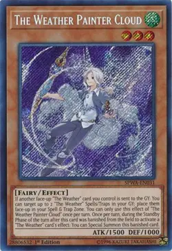 Yu-Gi-Oh Card - SPWA-EN031 - THE WEATHER PAINTER CLOUD (secret rare holo) - NM/M - Image 1