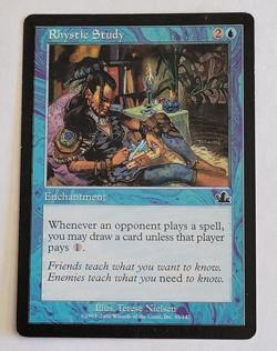 Magic The Gathering  - Rhystic Study (Common) Prophecy set 2000 *VINTAGE* LP - Image 4