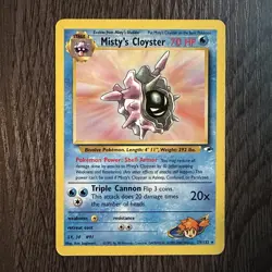 Misty's Cloyster 029/132 Gym Heroes Rare MP Regular Pokemon Card Vintage WOTC - Image 1
