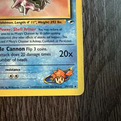 Misty's Cloyster 029/132 Gym Heroes Rare MP Regular Pokemon Card Vintage WOTC - Image 5