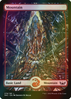 MTG Mountain (278) Full Art Foil ** Streets of New Capenna ** English (NM) - Image 3