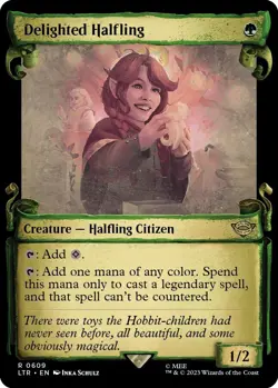 Delighted Halfling (Showcase Scrolls) Universes Beyond: the Lord of the Rings: Tales of Middle-Earth Foil - Image 1