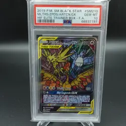 POKEMON PSA 10 GEM MINT MOLTRES ZAPDOS ARTICUNO GX FULL ART ETB PROMO CARD SM210 - Image 1