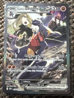 Pokemon TCG Sv10: Destined Rivals Cynthia's Garchomp EX Holo Card 232/182 - Image 1