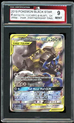 2019 Pokemon Black Star Promo #SM192 Lucario&Melmetal GX Full Art KSA 9 Mint - Image 1