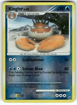 Kingler Great Encounters Reverse Holo,Rare Pokemon Moderately played - Image 1