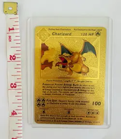 Pokemon Charizard Gold Foil Fan Art Textured Card  04/102 HP120 - Image 3