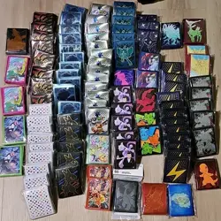 HUGE Pokemon sleeves LOT: 99 total from etbs etc (Prismatic, Lost Origin, Etc) - Image 1
