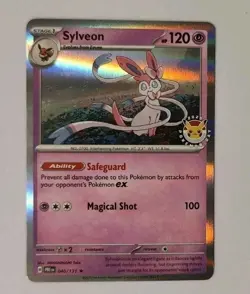 Sylveon 2025 Pokemon Day Stamped 040/131 Prismatic Evolution Holo Promo Card - Image 3