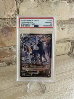 2022 POKEMON SWORD & SHIELD BRILLIANT STARS TG22 UMBREON V TG22/TG30 PSA 10 - Image 1