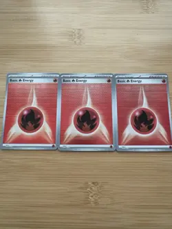 Pokemon TCG Black Bolt White Flare - Basic Fire Energy Foil Holo Lot x3 NM ✨ - Image 1