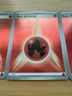 Pokemon TCG Black Bolt White Flare - Basic Fire Energy Foil Holo Lot x3 NM ✨ - Image 3