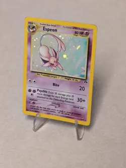 Pokemon TCG Neo Discovery Espeon Unlimited Holo Rare 1/75 Heavy Played - Image 2