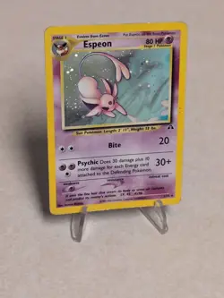 Pokemon TCG Neo Discovery Espeon Unlimited Holo Rare 1/75 Heavy Played - Image 3