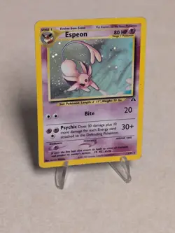 Pokemon TCG Neo Discovery Espeon Unlimited Holo Rare 1/75 Heavy Played - Image 8