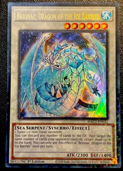 Brionac Dragon Ice Barrier HAC1-EN051 NM Ultra Rare Duel Terminal Yugioh Card! - Image 3