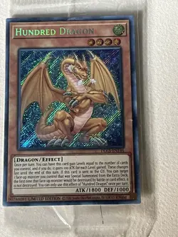YuGiOh- TCG- Hundred Dragon Sealed Pack- LE 2020 Secret Rare Holographic Card - Image 3
