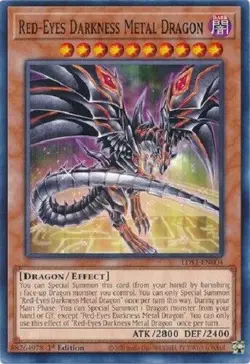 Yugioh Red Eyes Darkness Metal Dragon x 2 Dual Art - 1st NM - Free Holo Card - Image 1