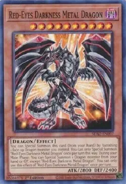 Yugioh Red Eyes Darkness Metal Dragon x 2 Dual Art - 1st NM - Free Holo Card - Image 2