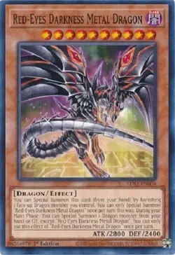 Yugioh Red Eyes Darkness Metal Dragon x 2 Dual Art - 1st NM - Free Holo Card - Image 3