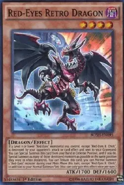 Yugioh Red Eyes Retro Dragon - 1st Edition Super Rare LP - Free Holographic Card - Image 2