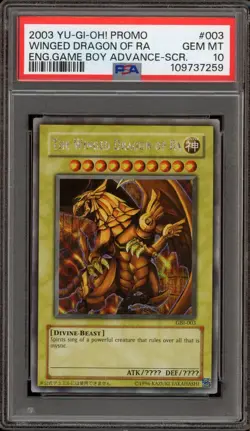 Yu-Gi-Oh! The Winged Dragon of Ra Game Boy ADV Secret Rare Promo GBI-003 PSA 10 - Image 1