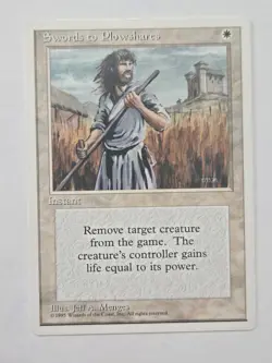 Swords to Plowshares MTG Fourth (4th) Edition Magic the Gathering Uncommon Card - Image 1