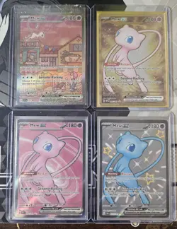 Mew EX Lot 4 Cards, 053, 193/165, 216/090, 205/165. Unopened Promo W Code Card. - Image 1