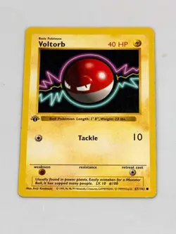 1st Edition Voltorb Pokemon Card Base Set 1999 WOTC 67/102 - Image 1