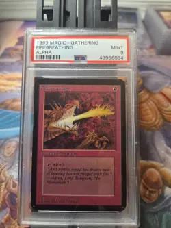 Firebreathing MTG Magic the Gathering Alpha PSA 9 Vintage Old School Collectible - Image 1
