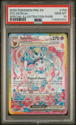 2025 POKEMON PRE EN-PRISMATIC EVOLUTIONS #156 SYLVEON EX PSA 10 - Image 1
