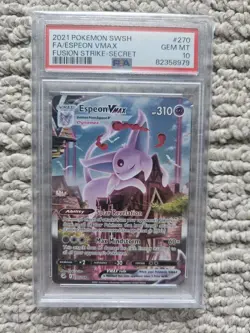 Pokemon Espeon VMAX Fusion Strike Secret Rare Full Alt Art #270 PSA 10 Gem Mint - Image 1