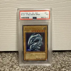 2002 Yugioh Blue-Eyes White Dragon SDK-001 Ultra Rare PSA 7  - Image 1