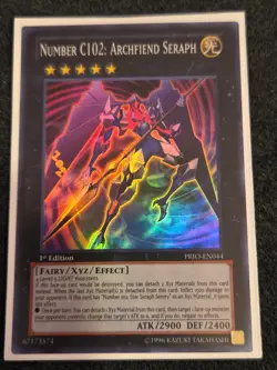 Yugioh! Number C102: Archfiend Seraph - PRIO-EN044 - Super Rare 1st Edition VLP - Image 1