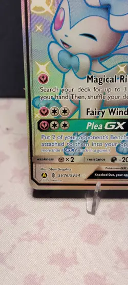 Pokemon Sylveon GX TCG Hidden Fates Shiny Vault SV76/SV94 Holo Card - Image 10