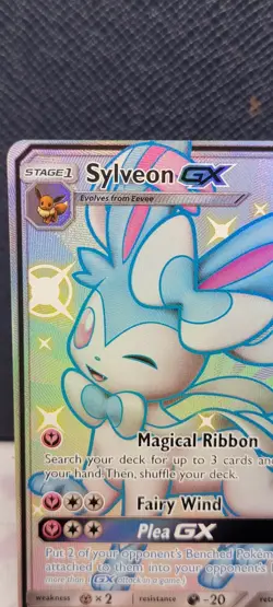Pokemon Sylveon GX TCG Hidden Fates Shiny Vault SV76/SV94 Holo Card - Image 7