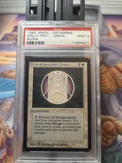 Circle of Protection Green MTG Magic the Gathering Alpha PSA 9 Vintage Old Schoo - Image 1