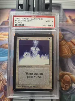 Holy Strength MTG Magic the Gathering Alpha PSA 9 Vintage Old School Collectible - Image 1
