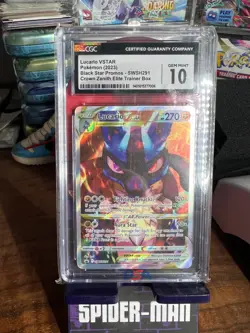CGC 10 LUCARIO VSTAR SWSH291 CROWN ZENITH ETB BLACK STAR PROMO POKEMON - Image 1