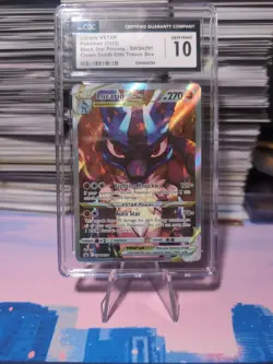 CGC 10 LUCARIO VSTAR SWSH291 CROWN ZENITH ETB BLACK STAR PROMO POKEMON - Image 1