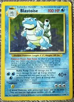 Blastoise 2/102 Base Set Holo Rare Pokemon Card 1999-2000 WOTC TCG HP - Image 1