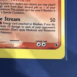 Blaziken 3/109 EX Ruby & Sapphire Rare Holo Pokemon Card - Image 6