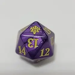 Throne Of Eldraine Purple gold Oversized Spindown Die MTG counter life dice - Image 4