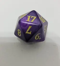 Throne Of Eldraine Purple gold Oversized Spindown Die MTG counter life dice - Image 5