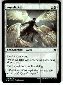 FOIL NM MTG Angelic Gift Battle for Zendikar Regular - Image 1