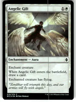 FOIL NM MTG Angelic Gift Battle for Zendikar Regular - Image 3