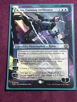 MTG Kaito, Cunning Infiltrator (Borderless) [Foundations] - Image 12