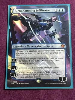 MTG Kaito, Cunning Infiltrator (Borderless) [Foundations] - Image 13
